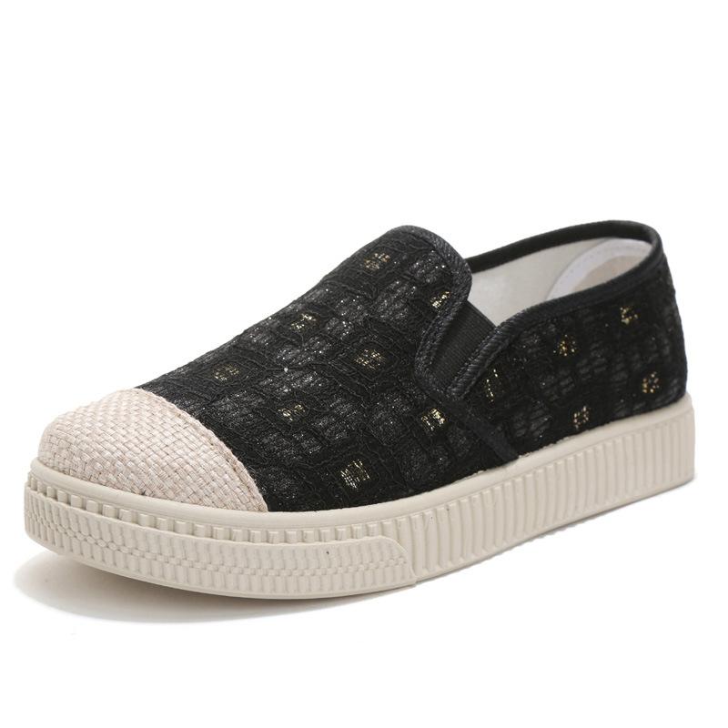 

Рыбацкая обувь Xiaoxiangfeng, женская, весна 2025, новая, старая, Пекинская, тканевая обувь, удобная, плоская, женская, с одной педалью, женская, одинарная обувь 35 чёрный