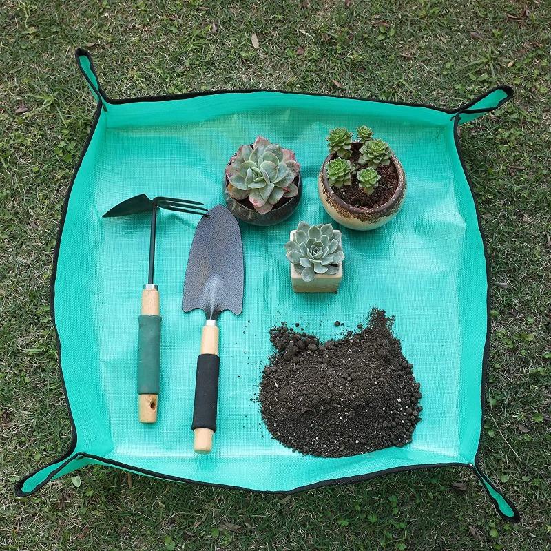 Waterproof Gardening Repotting Mat, PE Foldable Indoor Plant Potting Tray for Succulent & Flower Transplanting Pot