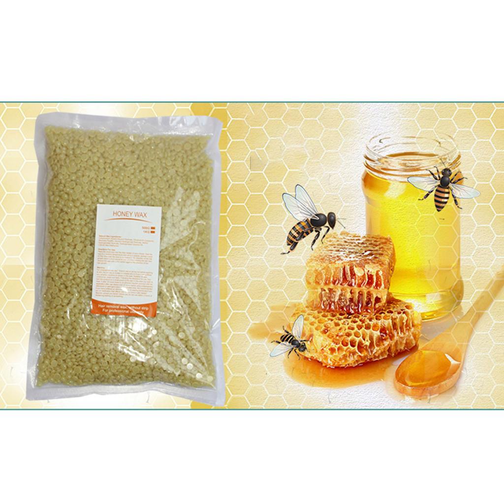 Hard Wax Beans for Nose Leg Body Hair Removal Paper Free Fast Dehairing Big Bag 1000G Honey