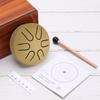 Uxcell Steel Tongue Drum, 3" 6-Note Mini Steel Hand Drum with Mallets and Sheet Music, Worry-Free for Yoga, Meditation, and Camping (Gold)