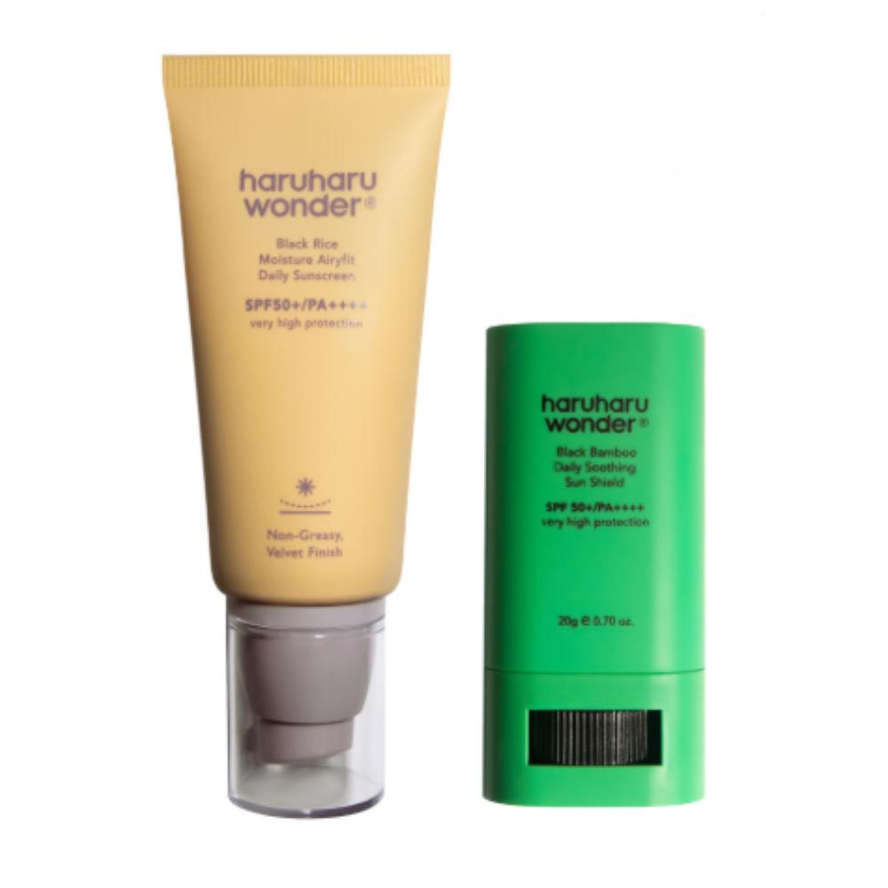 HARUHARU WONDER Black Rice Sun Protection Duo - Airyfit Sunscreen 50ml + Daily Soothing Sun Shield 20g
