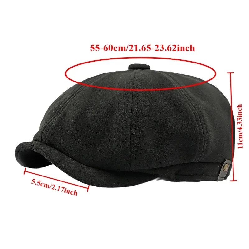 spring Men's Suede Beret  Summer Caps for Men Women Artist Painter Octagonal Beret Hat Flat Cap Male Female Plaid Beret Cap