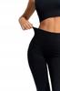 Women's Sports Leggings Fitted Ribbed High Waist MORAJ S/M BLACK