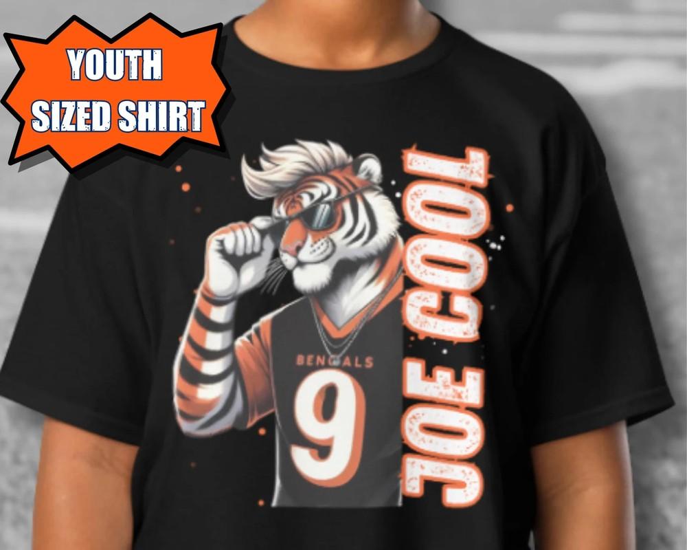 KIDS Burrow Shirt For Bengals Fan YOUTH Cincinnati Football Shirt Joe Cool Shirt Unisex T-Shirt S