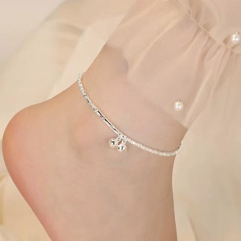 925 Silver Anklet with Charm for Women Elegant Jewelry Gift for Birthday Party Friends Accessories