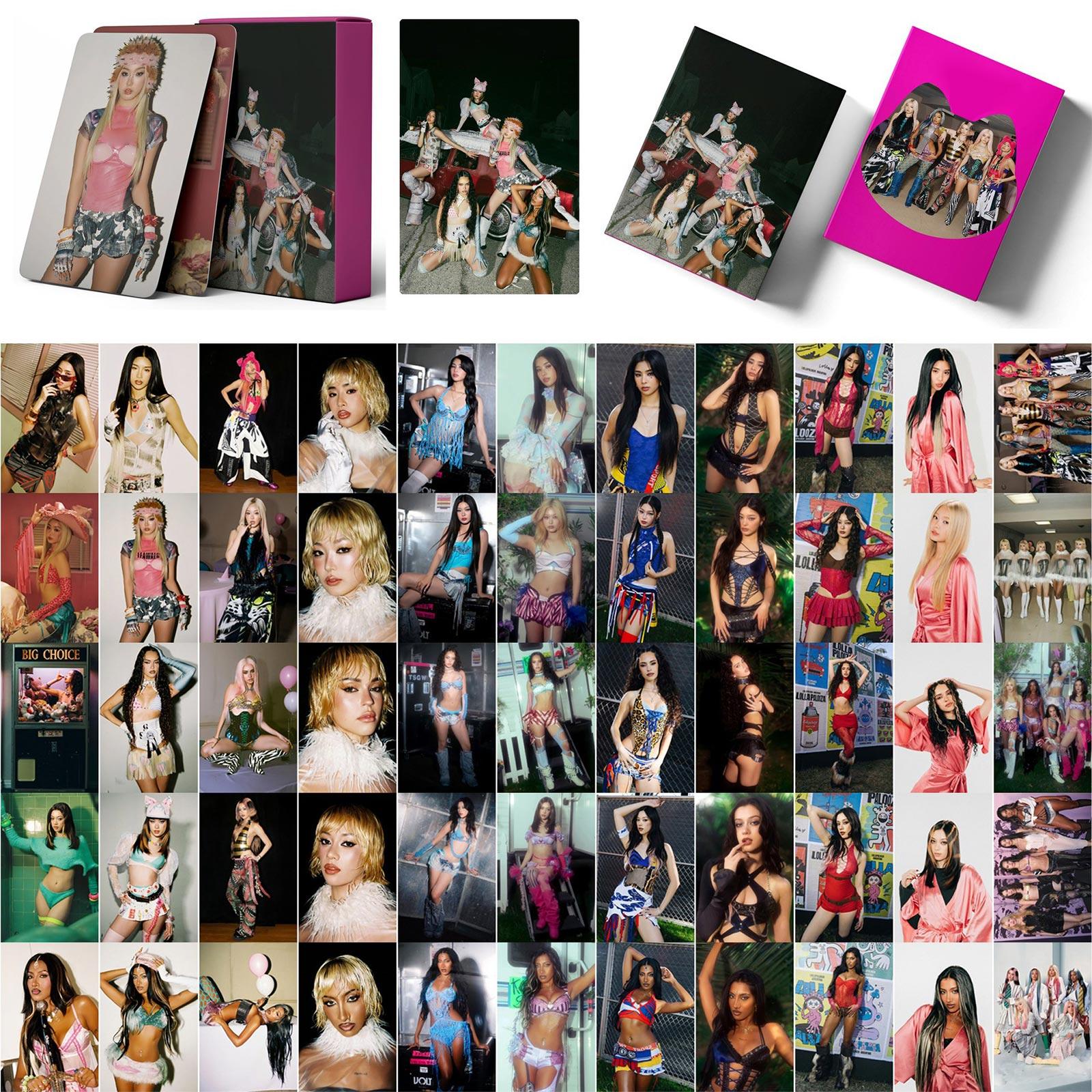 55pcs Katseye Card Set Featuring Assorted Fashion Prints and Unique Designs for Collecting and Displaying