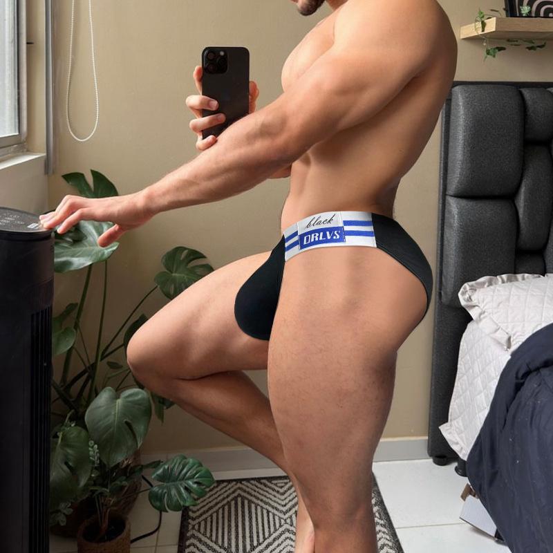Low Waist High Fork Men's Briefs, Hip Raise Man Underwear, Comfortable Cotton Underpants