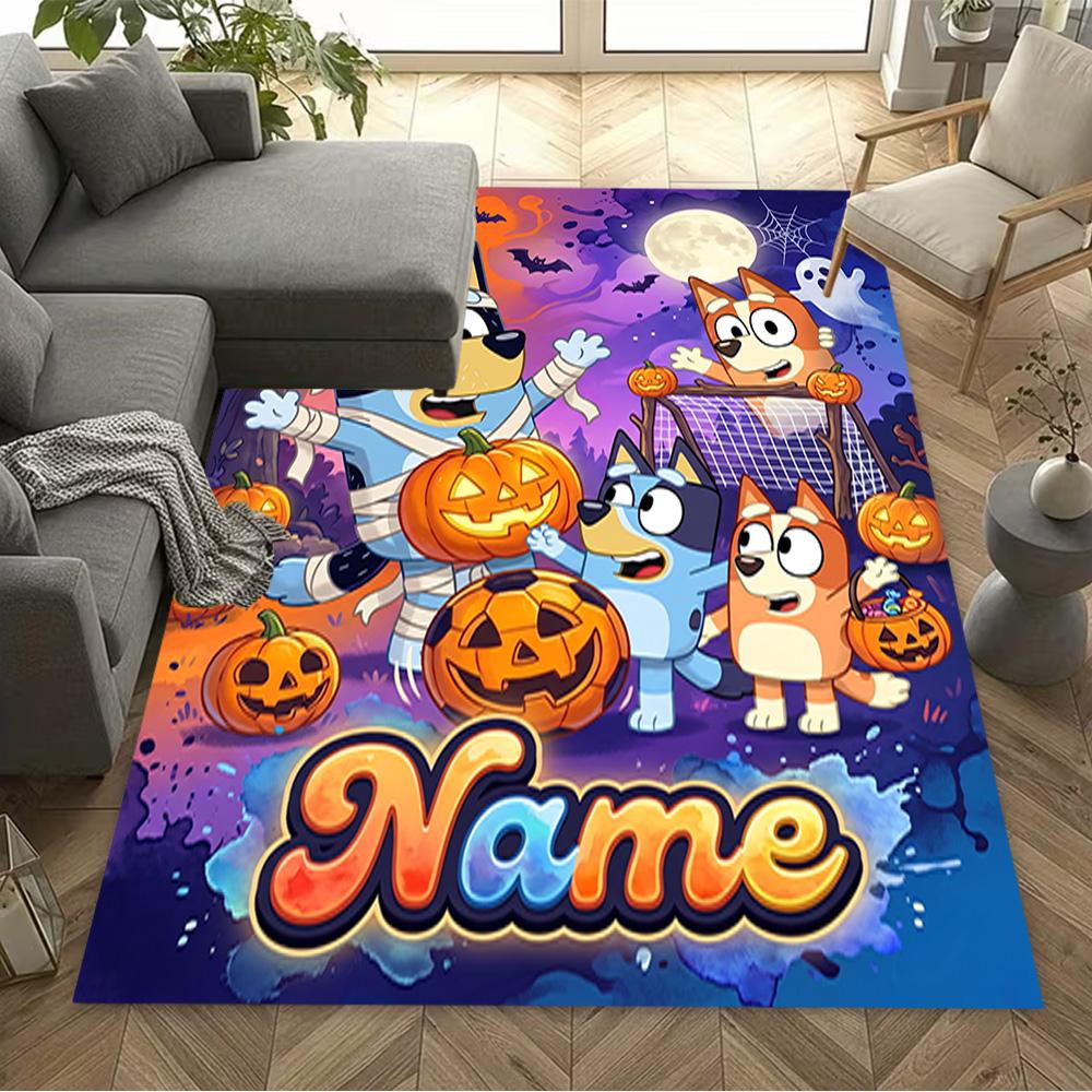 Autumn Forest Friends Customizable Name Area Rug Perfect for Playrooms Study Room Entryway Dormitory Antislip Carpet Anime Office Decor