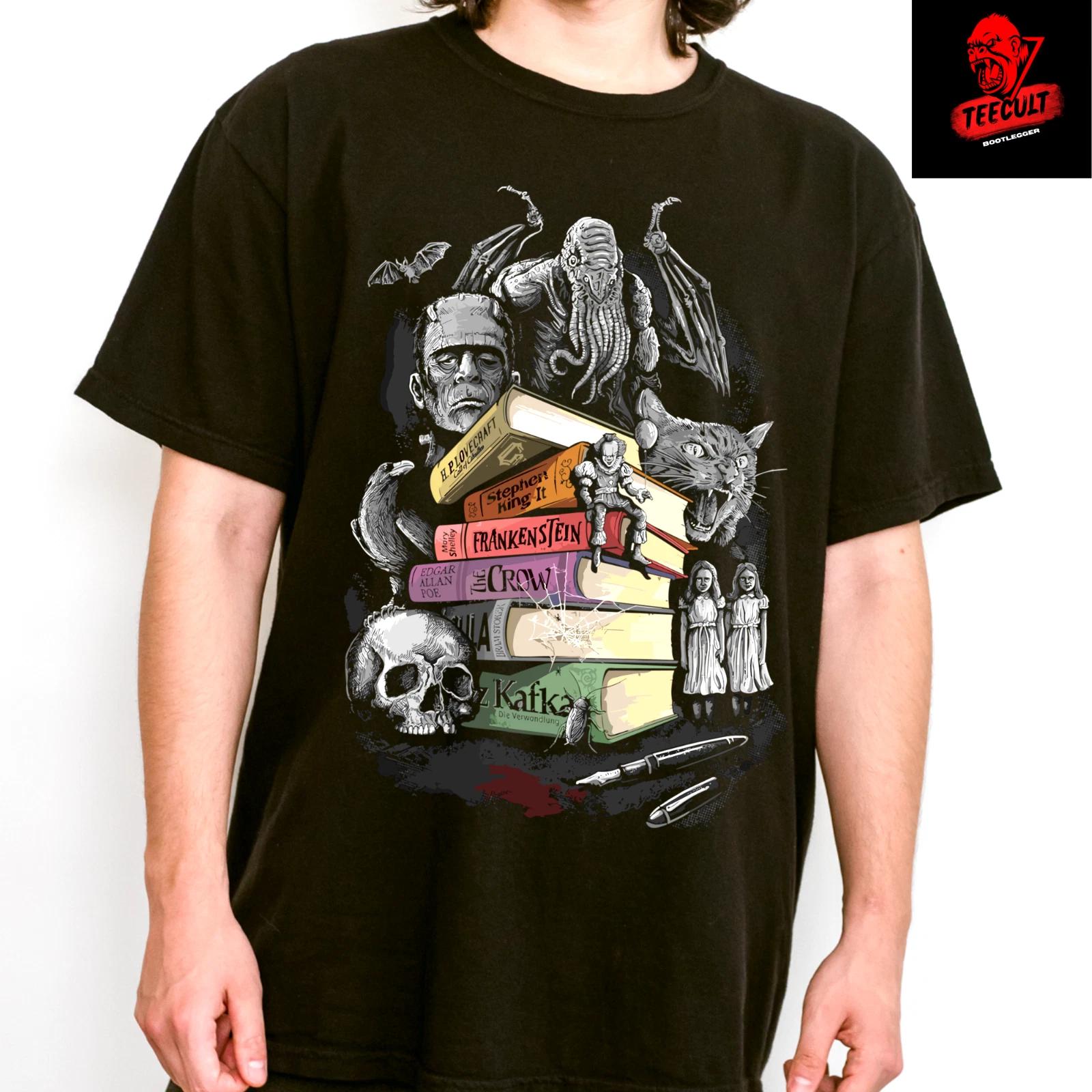 Men s and Women s T-shirts Frankenstein Horror Book Lovers Club Halloween Unisex XL