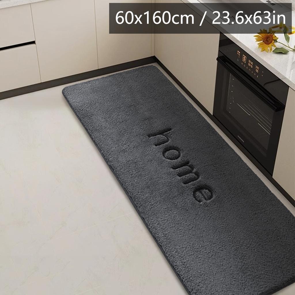Long Flannel Kitchen Floor Mats Water and Oil Absorption Soft Mats Household Non-slip Mats Bathroom Mats Door Mats