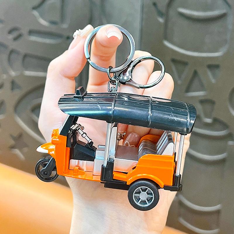

1 шт. Трехколесный мотоцикл игрушка трехколесный велосипед ретро симуляционная модель брелок литой авторикша модель автомобиля фигурка игрушки для детей