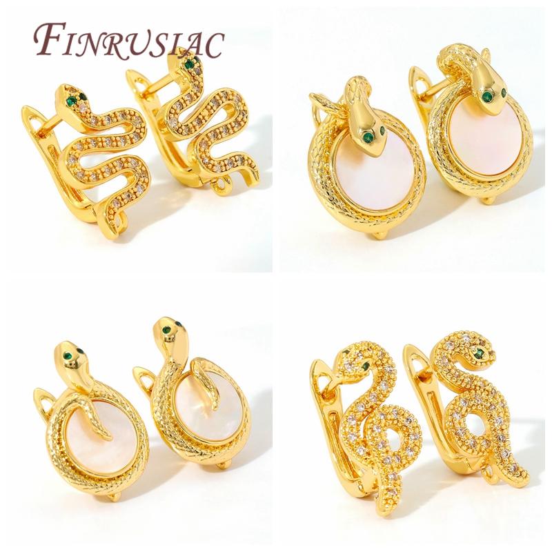 18K Echtgold Plated Zirkonia Inlaid Schlangenohrringe Haken Verschlüsse,Zubehör Für Ohrringe,Ohrhaken Ohrbügel Verschluss Für Ohrringe
