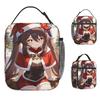 Anime Genshin Impact Hu Tao Chrismas Game Lunch Bag For Unisex Print Lunch Box Funny Travel Cooler Bag Thermal Tote Handbags