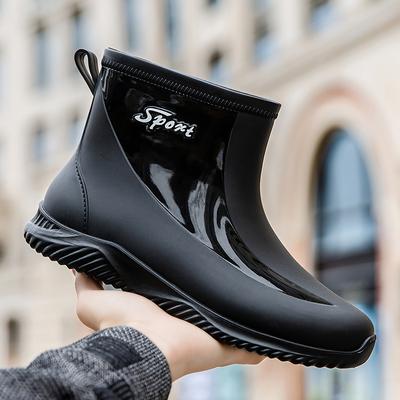 Water Shoes Anti-men's Rain Shoes Thickened Water Boots Short Tube Car Wash Fishing High-end Rain Boots Rubber Shoes