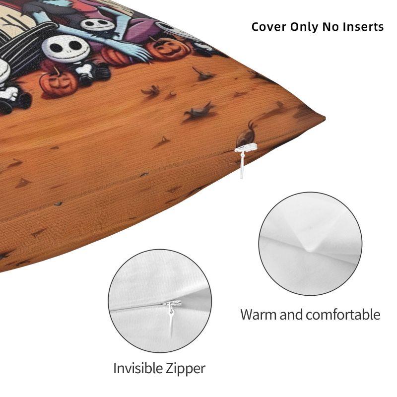 Custom Nightmare Before Christmas Pillow Case for Sofa Jack and Sally Luxury Cushion Cover Square Pillowcase