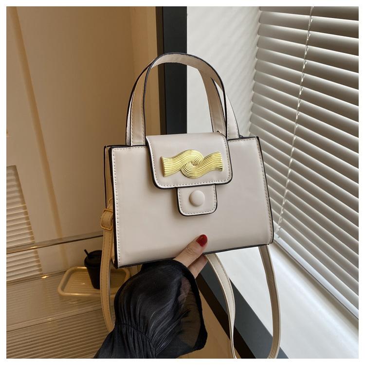 Textured handbag solid color casual small bag women's bag 2025 new fashion shoulder messenger small square bag