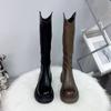 Women Boots Knee High Chelsea Boots for Women Mid Heels Motorcycle Goth Shoes Trend Fashion Designer Women Botas