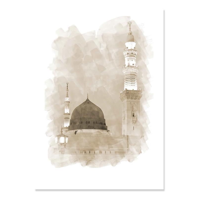 Pósteres de construcción de la paz de Muhammad Beige, caligrafía islámica, pintura en lienzo, arte de pared, impresiones, imagen, decoración del hogar para sala de estar