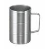 Kakusei Drum-Shaped Mug, 380ml, Silver, Double-Sided Vacuum Insulation, Insulates Hot & Cold Drinks, Easy-Grip Handle, Resists Condensation, and Keeps