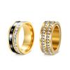 Neuer Stil Strassstein Design Edelstahl Partnerring Set