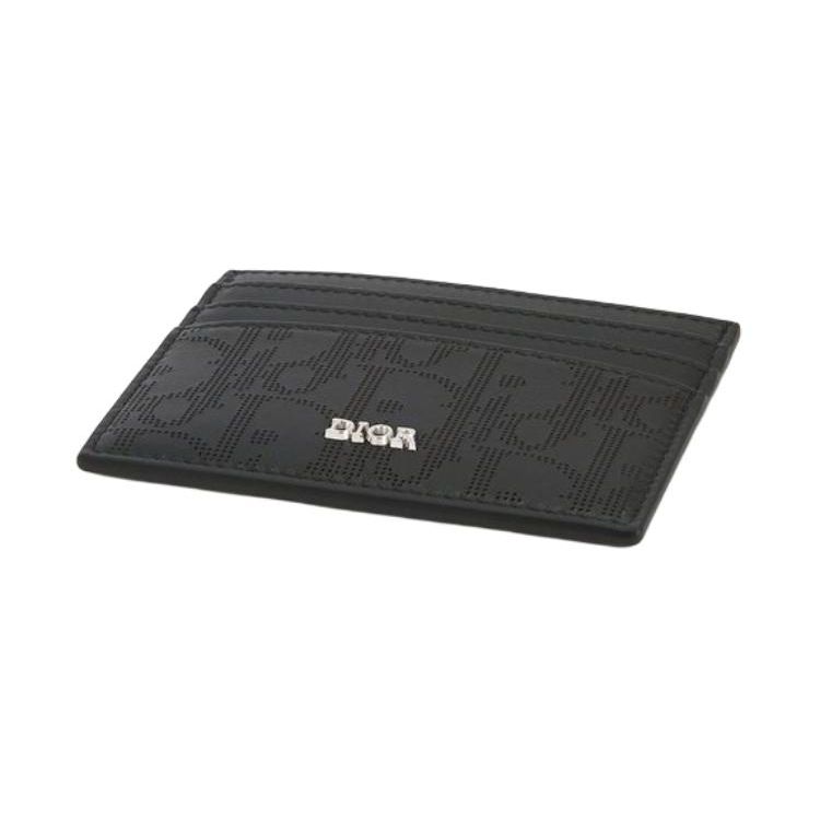 Dior Oblique Galaxy Print Leather Card Holder Men Card Holder Black 2ESCH135VPD-H03E