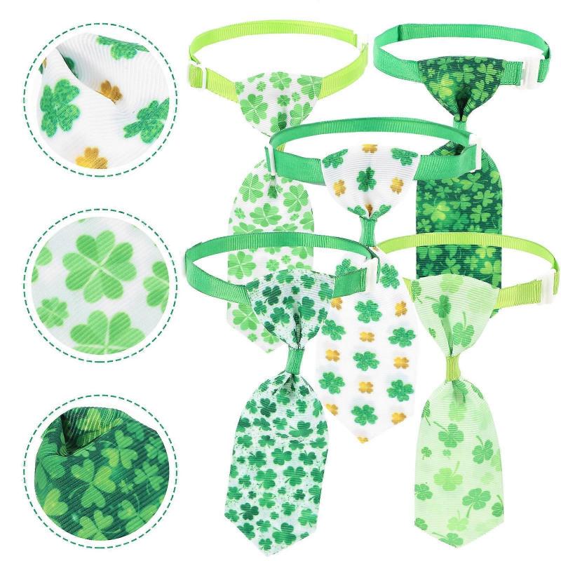 St. Patrick's Day Adjustable Pet Neckties for Dogs and Cats 10Pcs