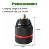 10Mm Hard Metal Drill Chuck Self Locking Keyless Electric Tools 3/8-24Unf Thread For Rechargeable Electric Drills
