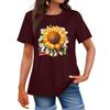 Women's Fashion Independence Day  Printed Round Neck Short Sleeved Casual T-shirt Top