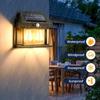 Solar-Wandleuchte für den Außenbereich, Doppelbirne, Bewegungssensorleuchte, Wasserdichte Solar-Verandaleuchte, Lichtleiste, 3 Modi für Hof, Garage, Garten