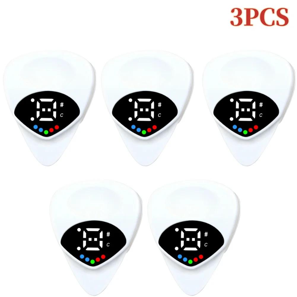1-5PCS Guitar Picks Tuner Guitar Tuner for Acoustic Guitars & Electric Guitars 2-in-1 Digital Electronic Tuner Acoustic Guitar T