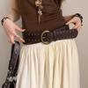 Women's Rivet Belt Gothic Heavy-Duty Leather Waist Belt Y2k Punk Dress Jeans Belt Waist Accessories