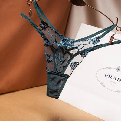 Embroidery Panties 7 Color Women Lace Thong High Quality Low Rise Female G String Breathable Intimates