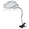 Large Lens Table Top Desk Lamp Lighted Magnifier Magnifying Glass Soft Metal Hose for , Stamps, Jewelry with LED Light Clamp