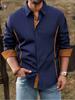 Spring And Autumn Men'S Long Sleeve Shirt