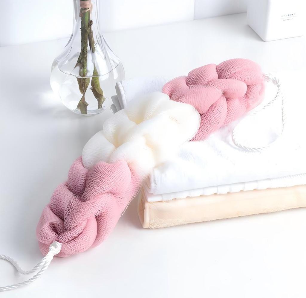 Large Sized Shower Strip With Adult Shower Flower Pull Back Strip, Powerful Cleaning Bath Towel Rub Back Bath Towel Shower Strip.