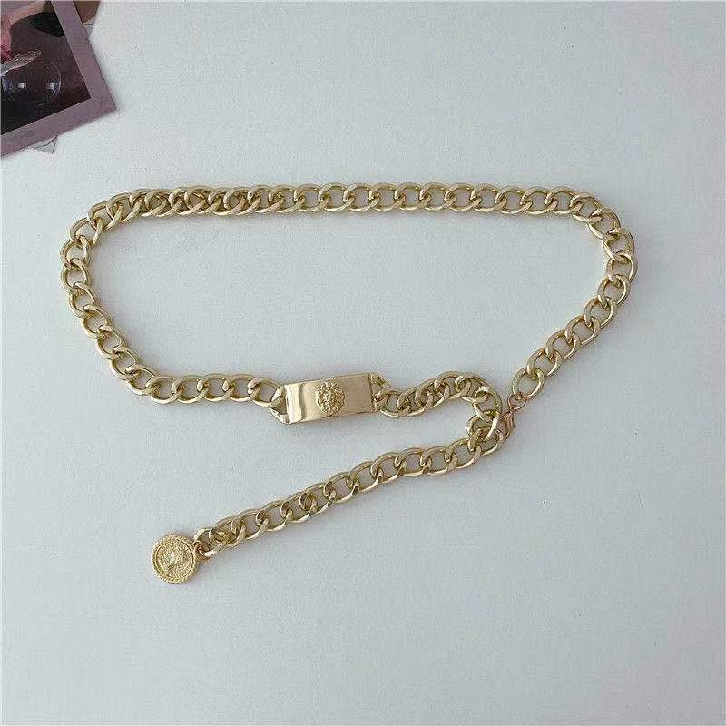 European and American Retro Geometric Tassel Beauty Portrait Body Chain Female Personality Punk Metal Pendant Waist Chain