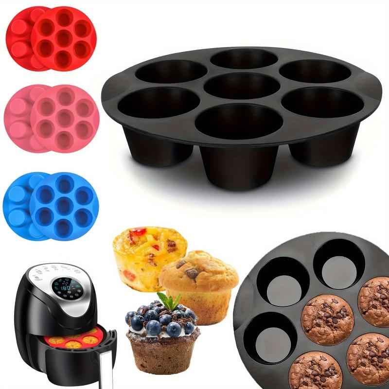 2026 New Silicone Egg Bite Molds for Air Fryer - 7-Cavity Non-Stick Muffin Pan for Cupcakes/Quiches/Tarts - Dishwasher Safe Pans