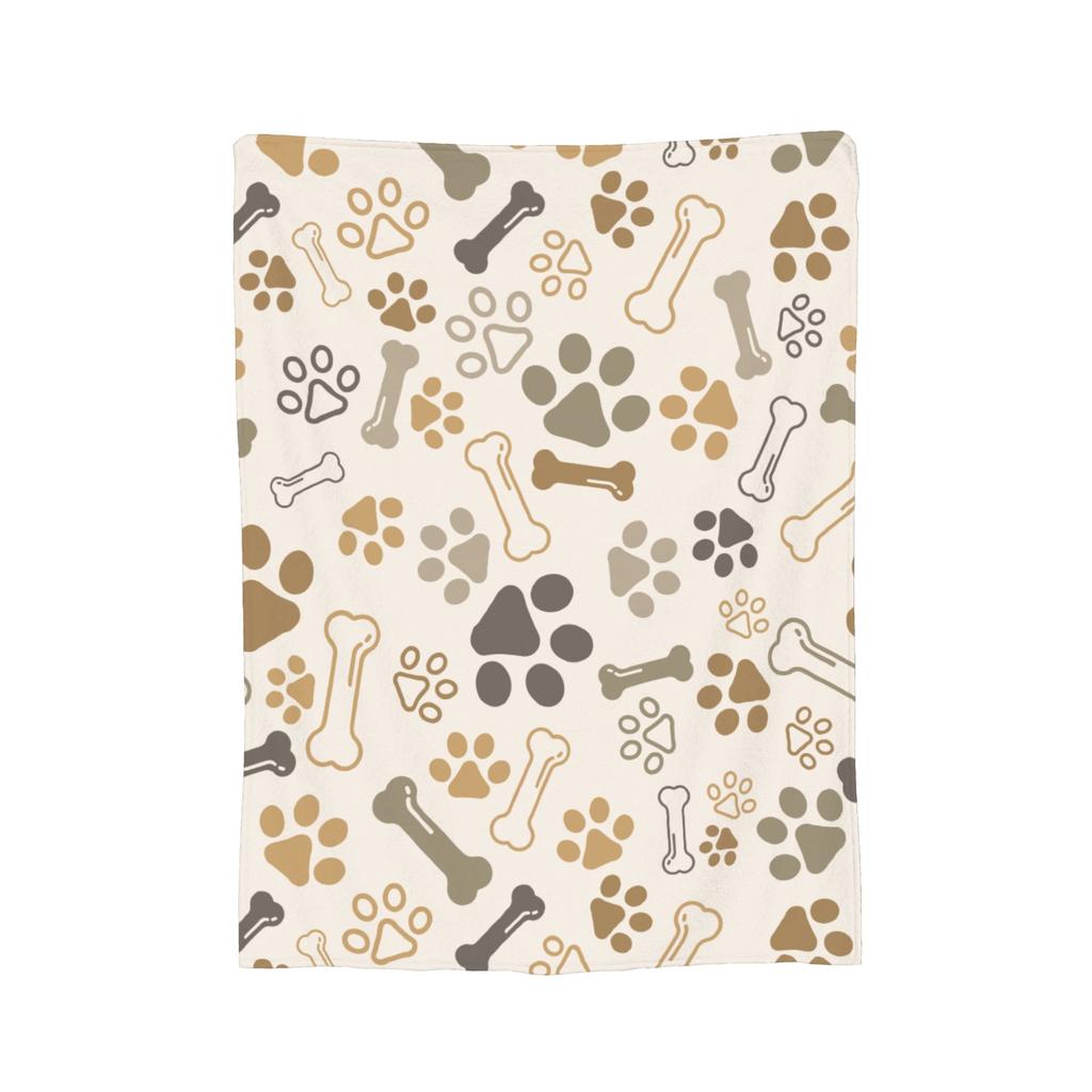 Dog Paw Cartoon Pet Blankets Coral Fleece Plush Decoration Ultra-Soft Throw Blankets for Bedding Travel Bedspread