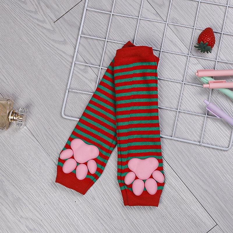 3D Cat Paw Silicone Thigh-High Socks - Cute Anime Lolita JK Style