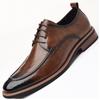 Big Size Fashion Casual Leather Shoes for Men Spring Autumn Lace Designer Wedding Shoes Man Solid Color Designer Dress Shoe