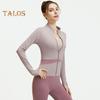 Women's Workout Jacket Full Zip Up Cropped Yoga Jacket Long Sleeve Slim Fit Athletic Top Running Track Sportwear for Fitness