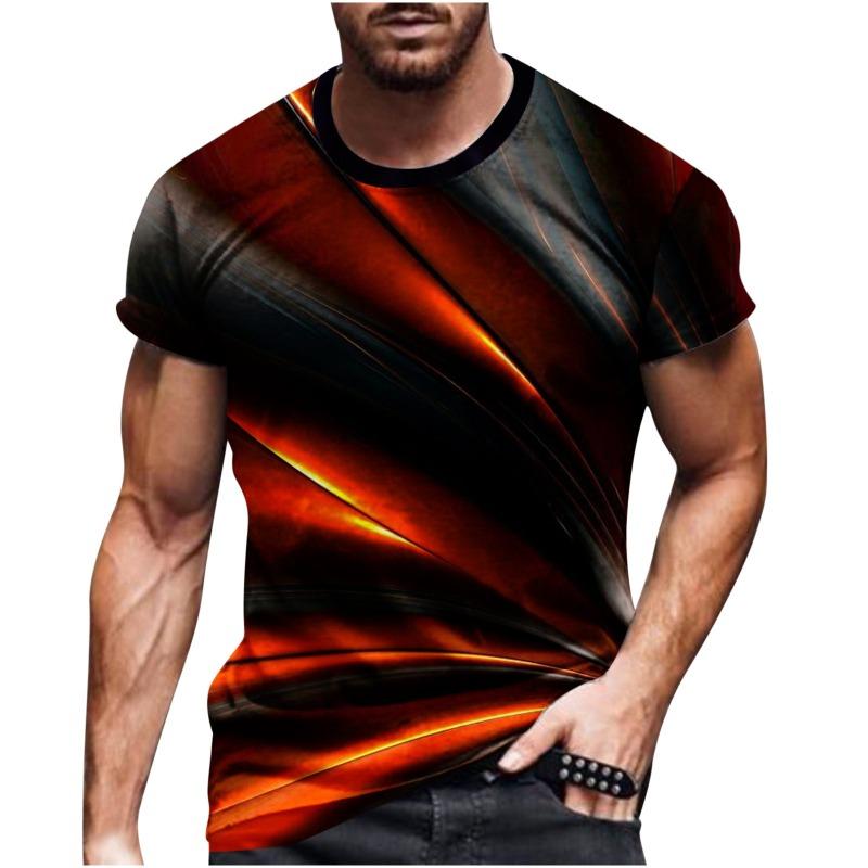 Summer 3D digital printed men's T-shirt 3D printed short sleeved T-shirt