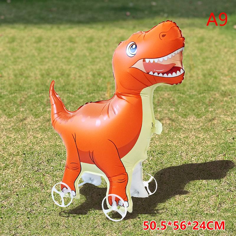 4D Cartoon Elephant Foil Balloon, Stand Walking Balloon with Wheel for Kids Birthday Party Baby Shower Decoration