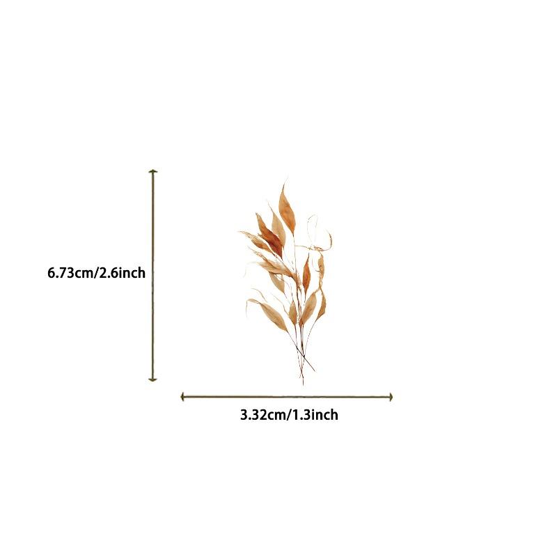 60 Pieces of Cartoon Vintage Dried Flower and Leaf Stickers for Mobile Phone Skateboard Water Bottle Waterproof Stickers