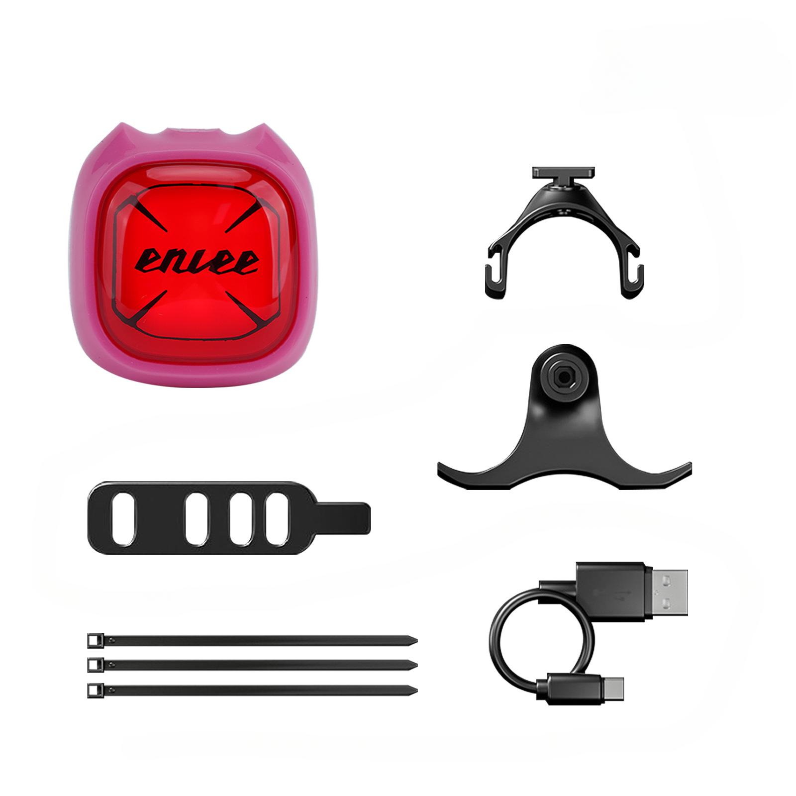 

ENLEE Bicycle Expression Sensor Tail Light Road Bike Night Ride Creative Internet Celebrity Same Light, Personalized Warning Light розовый