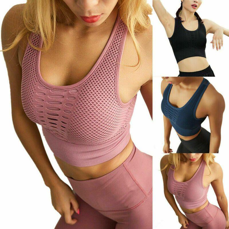 Women's Ultra-light Breathable Mesh Padded Sports Bra For Gym And Yoga Activities