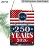 2D Flat Decorative 8x12 Inch Aluminum Plaque Metal Sign: We The People 1776-2026 250 Years Retro Patriotic Art with US Flag; Honors American