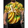 Men's 3D Printed Round Neck Casual T-shirt for Summer Wear Lightweight Breathable Trendy Vibrant Fresh Produce Element Pattern Printed T-shirt