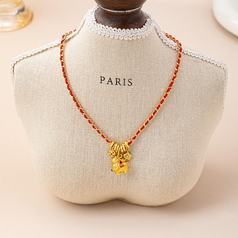 S911 enamel macaron DIY gold-plated rocking joy Trojan horse pendant necklace collarbone sweater necklace