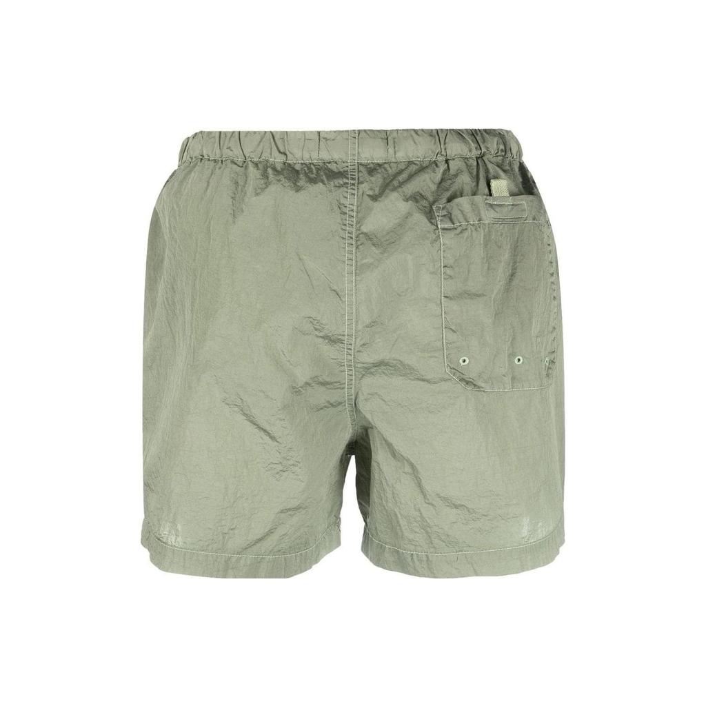 STONE ISLAND Straight Leg Elastic Waist Drawstring Casual Shorts Men Shorts Green 1015B0643